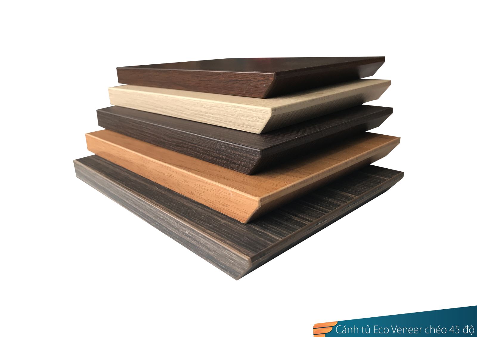 cánh tủ eco veneer chéo 45 độ