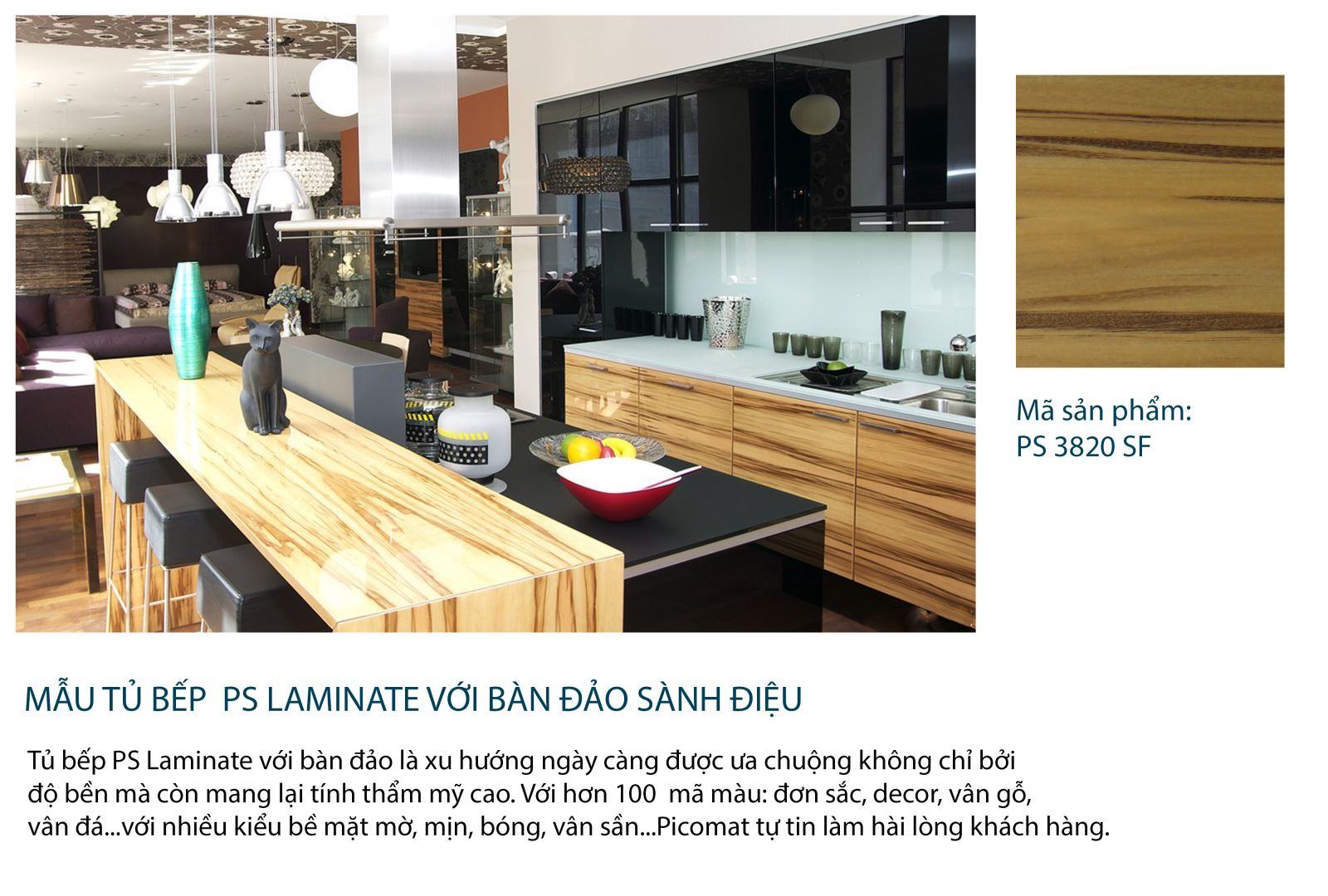 tủ bếp laminate