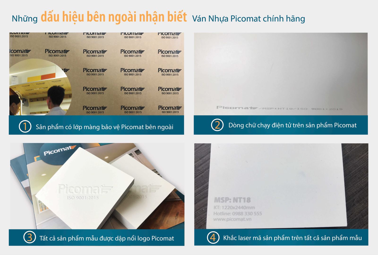 dấu hiệu nhận biết ván nhựa Picomat chính hãng